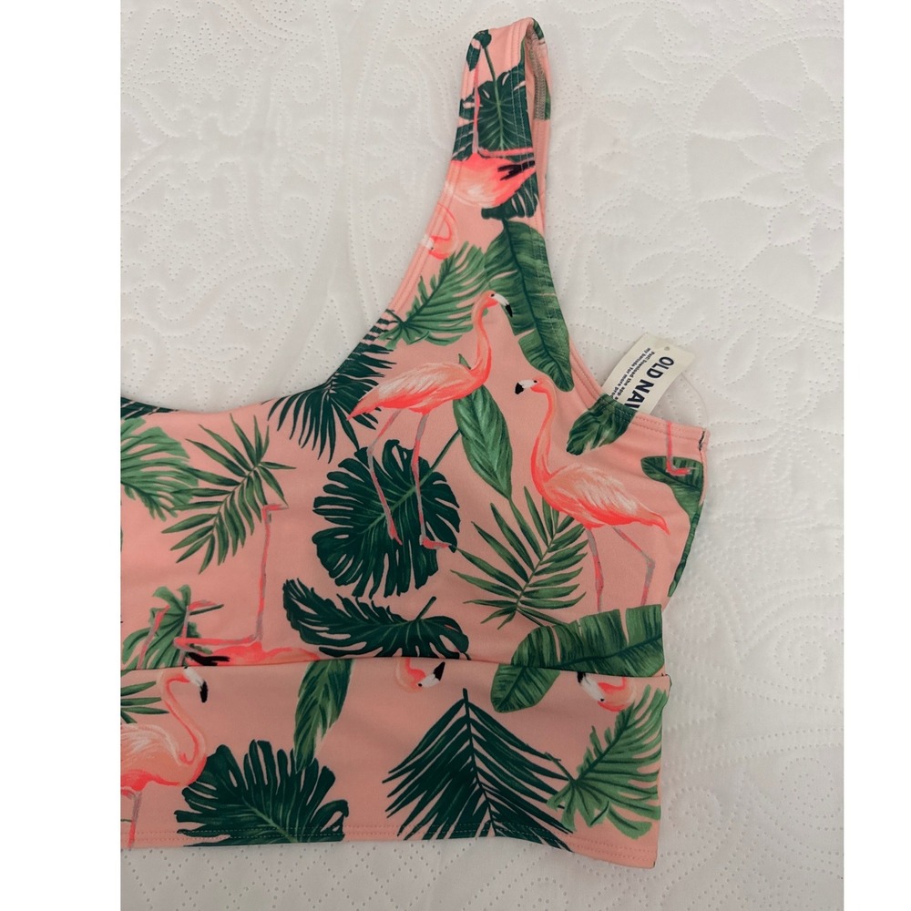 NWT Old Navy Classic Scoop Pink Flamingo Swim Top Size XXL - Picture 3 of 9